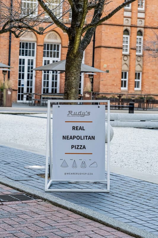 real neapolitan pizza street sign