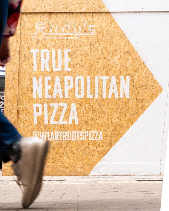 rudys true neapolitan pizza sign for new restaurant in york